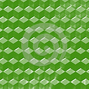 Green Isometric Cube Pattern Background