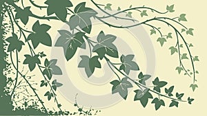 Green Ivy Leaf Background Pattern Texture, vector design Generative AI