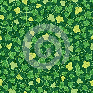 Green ivy plants seamless pattern background