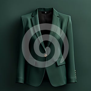 Emerald Green Blazer With Button - Hd 3d Realistic Render photo
