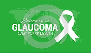 Green January is National Glaucoma Awareness Month Background Illustration