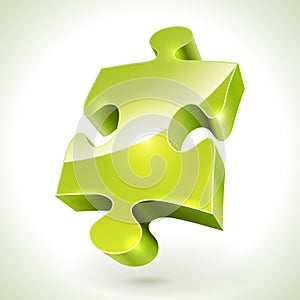 Green jigsaw puzzle item