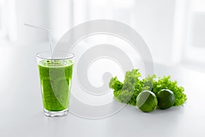 Green Juice. Healthy Eating. Detox Smoothie. Food, Diet Concept.