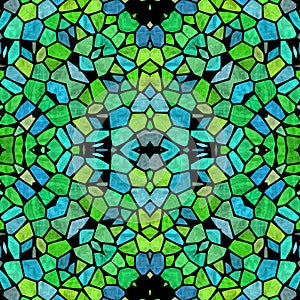 Green kaleidoscopic multicolor abstract pattern