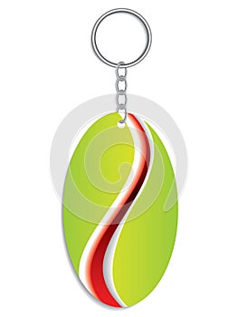 Green keyholder with red and white stripe