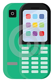 Green keypad mobile phone, icon