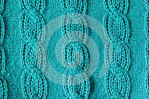 Green knitted wool texture can use as background