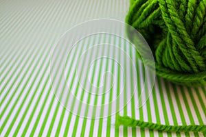 Green knitting yarn background