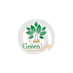 Green Lab logo design template