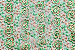 Green lace on white background. No any trademark or restrict matter in this photo