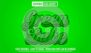 Green Lake 3d editable text effect template