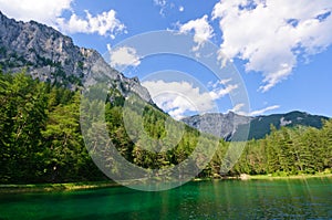 Green lake (GrÃÂ¼ner see) in Bruck an der Mur, Austria photo