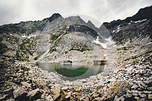 Green lake in the mountains. High Tatras, Slovakia