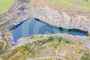 Green lake viewed from above