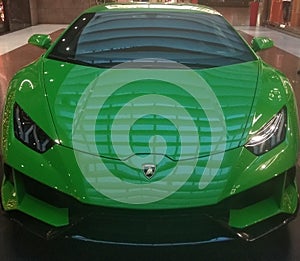 Green Lamborghini car