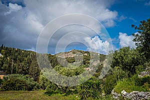 Green landscape of Askos region in Zante