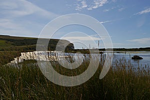 Green landscape with big river