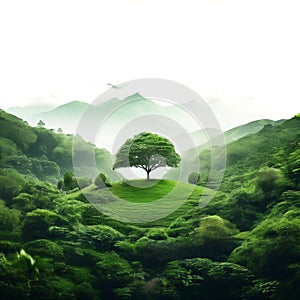 Green landscape tree
