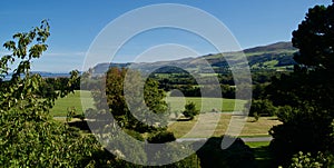 The green landscape of the welsh hills