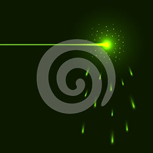 Zelený laserový paprsek paprsek 