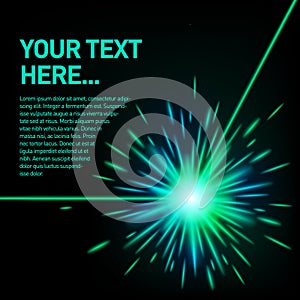 Green laser beam explosion