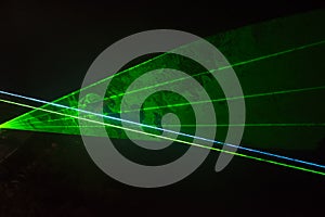 Green laser beams