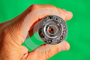 green laser light chrome metal flashlight front