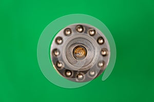 green laser light chrome metal flashlight front