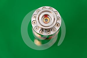 green laser light chrome metal flashlight front