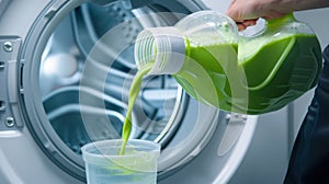 the green laundry detergent.AI generated image