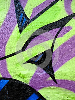 Green and lavender graffiti