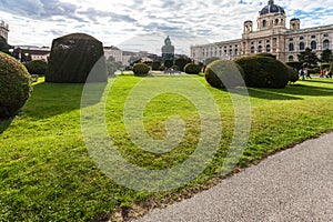 Green lawn on on Maria Theresien Platz, Vienna