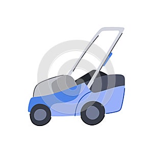 green lawn mower cartoon vector illustration