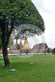 Green lawn square in Grand Palace , Bangkok , Thailand