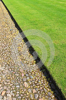 Green Lawn Stone Path