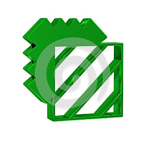 Green Layers clothing textile icon isolated on transparent background. Element of fabric features.