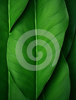 A green leaf close up texture with veins