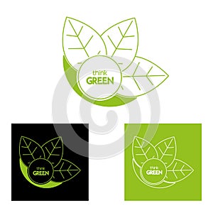 Green leaf creative logo template design. Vegan symbol, eco logo.