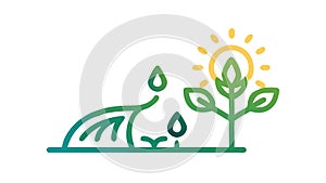 Green Leaf Energy Ecology Concept, vector design Generative AI