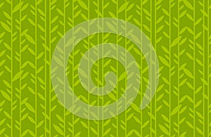 Green leaf geometric vintage seamless pattern.