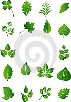 Green leaf icons 