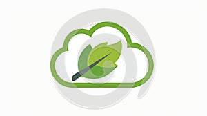 Green Leaf Inside a Cloud An Illustration of Eco-Friendly Cloud Computing and Sustainability