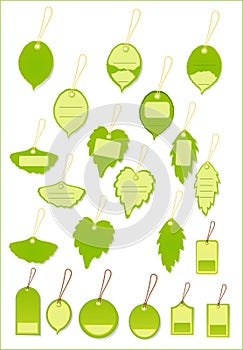 Green leaf label tag