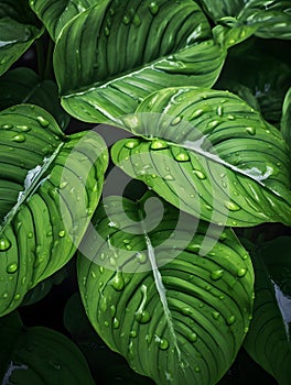 Green leaf leaves background in the style of botanical abundance UHD images and wallpaper