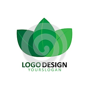 Green leaf logo design,Vector