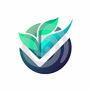 A green leaf logo with a subtle gradient on a white background, Incorporate a subtle gradient to symbolize growth and progress in