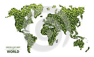 Green leaf map of the world