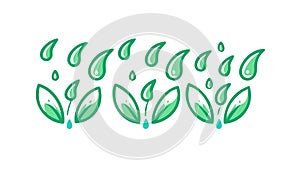 Green Leaf Nature Pattern Divider, vector design Generative AI