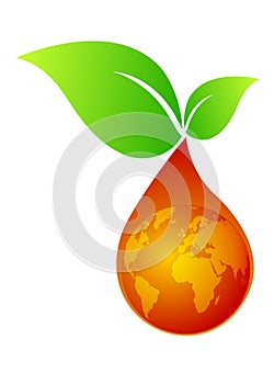 Green leaf with oildrop