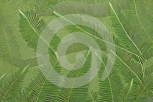 Green Leaf Pattern Background. Generative AI